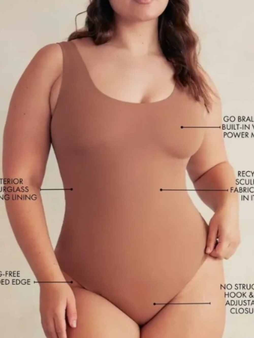 Pinsy Scoop Tank Hourglass Shapewear Thong Bodysuit